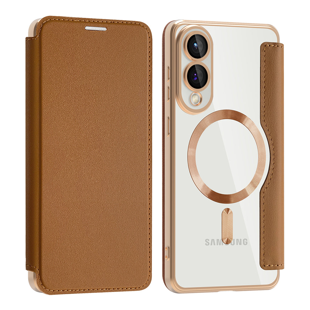 Калъф MagSafe за Samsung Galaxy S25 Edge S937, Techsuit, SmartMag Book, Кафяв