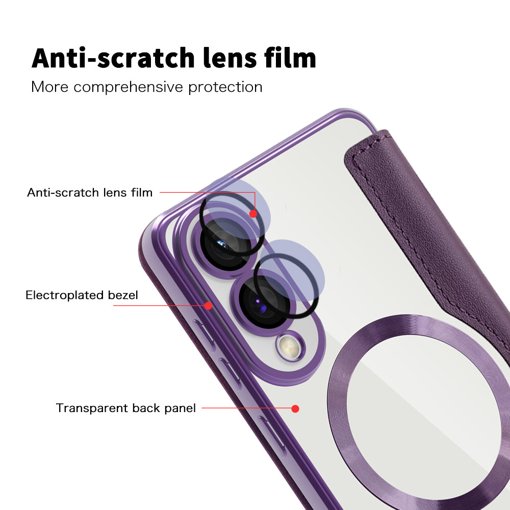 Калъф MagSafe за Samsung Galaxy S25 Edge S937, Techsuit, SmartMag Book, Лилав