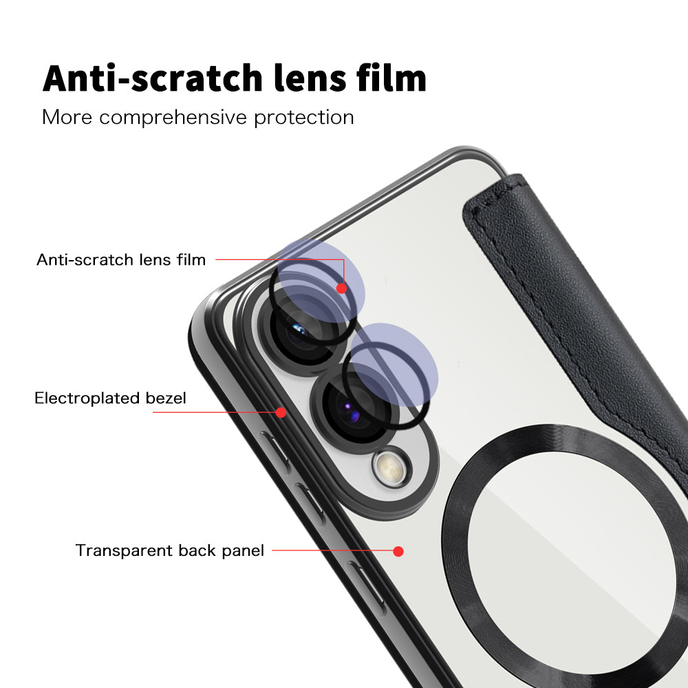 Калъф MagSafe за Samsung Galaxy S25 Edge S937, Techsuit, SmartMag Book, Черен