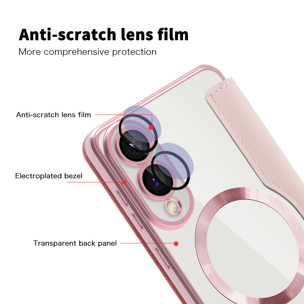 Калъф MagSafe за Samsung Galaxy S25 Edge S937, Techsuit, SmartMag Book, Розов