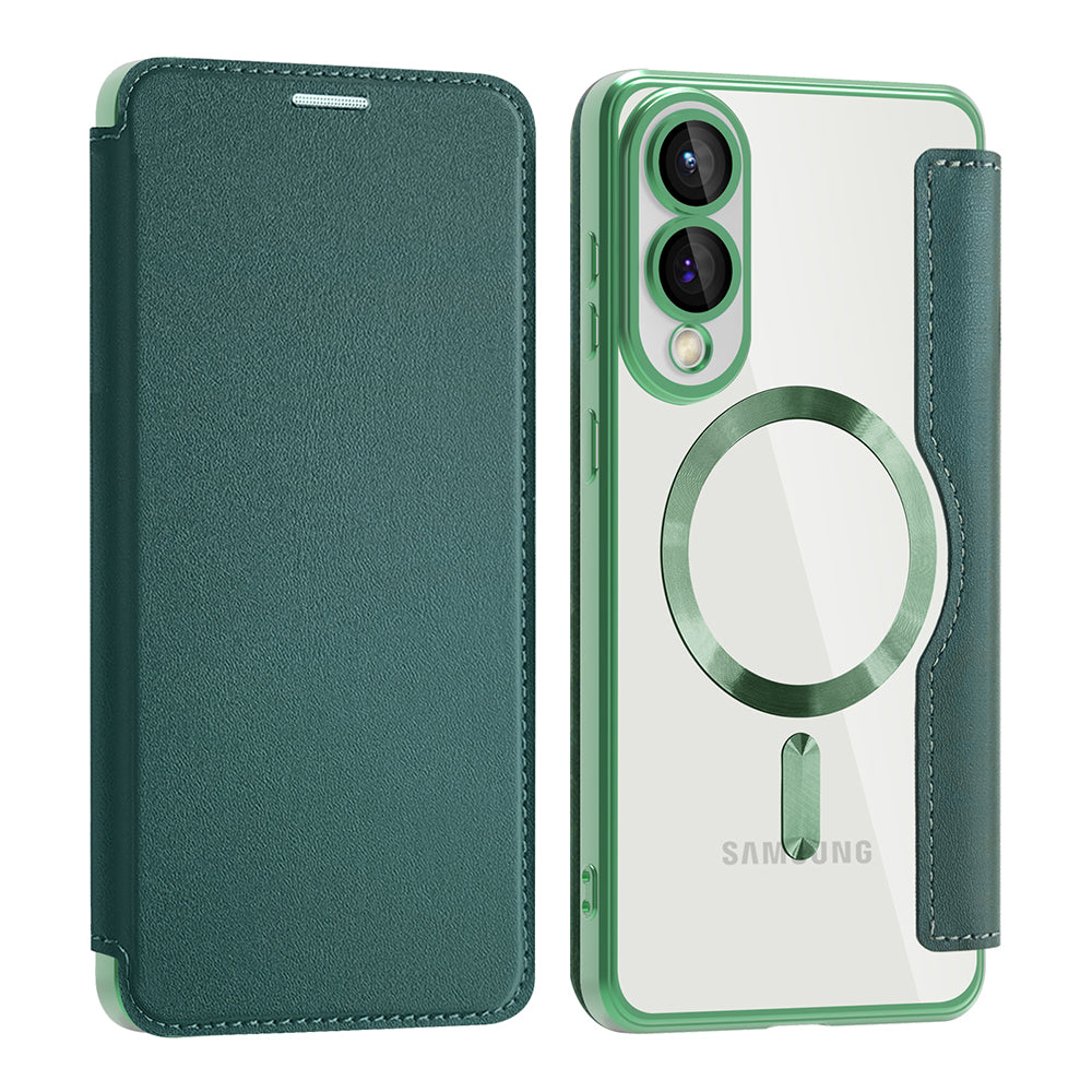 Калъф MagSafe за Samsung Galaxy S25 Edge S937, Techsuit, SmartMag Book, Зелен