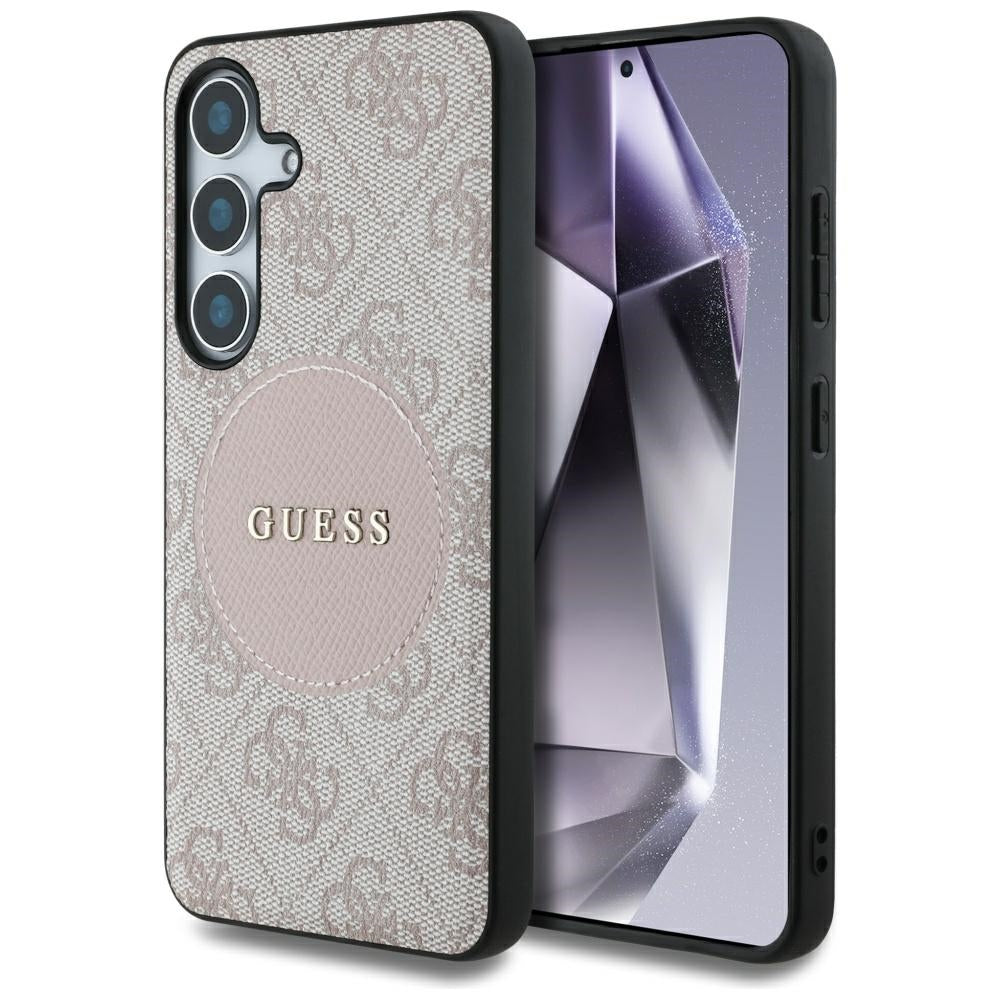Калъф MagSafe за Samsung Galaxy S25+ S936, Guess, 4G Circle Classic Logo, Розов
