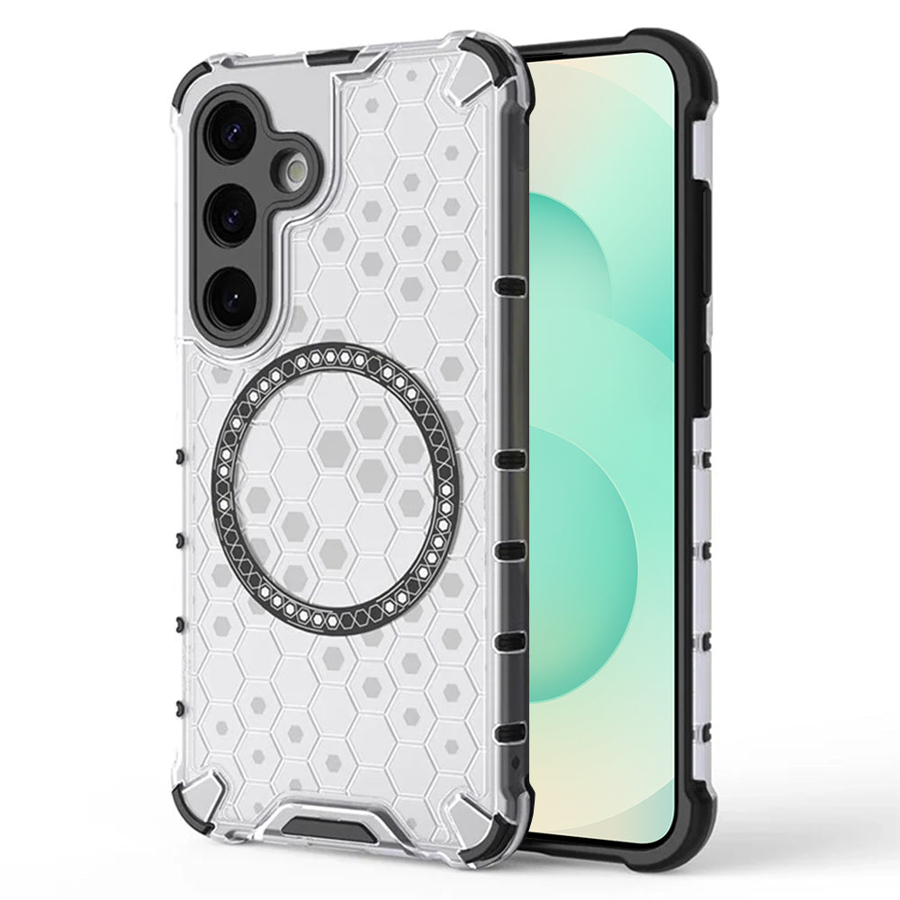 Калъф MagSafe за Samsung Galaxy S25+ S936, Techsuit, HoneyComb Shield, Бял
