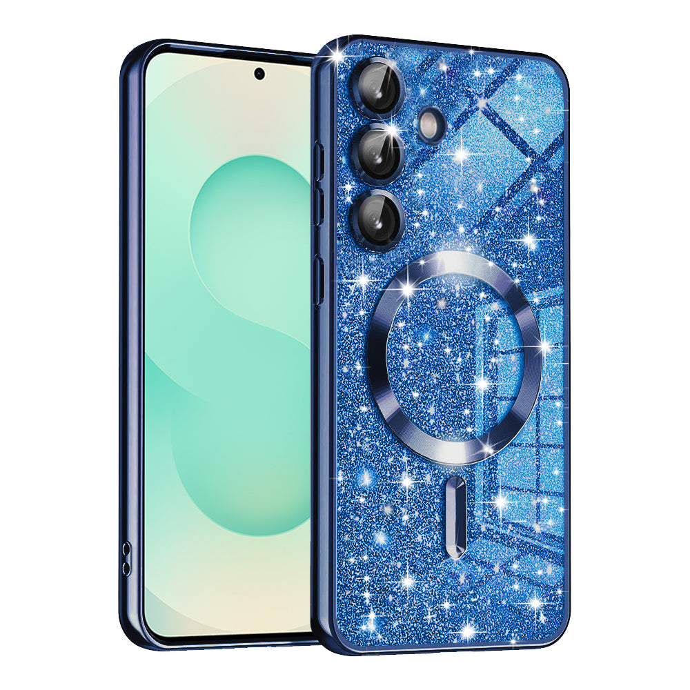 Калъф MagSafe за Samsung Galaxy S25+ S936, Techsuit, Luxury Glitter, Тъмносин