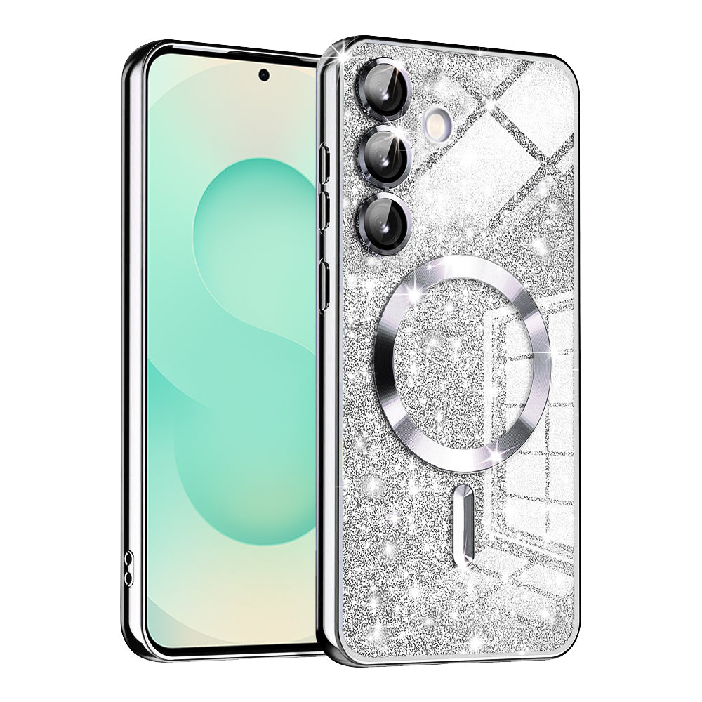 Калъф MagSafe за Samsung Galaxy S25+ S936, Techsuit, Luxury Glitter, Сребрист