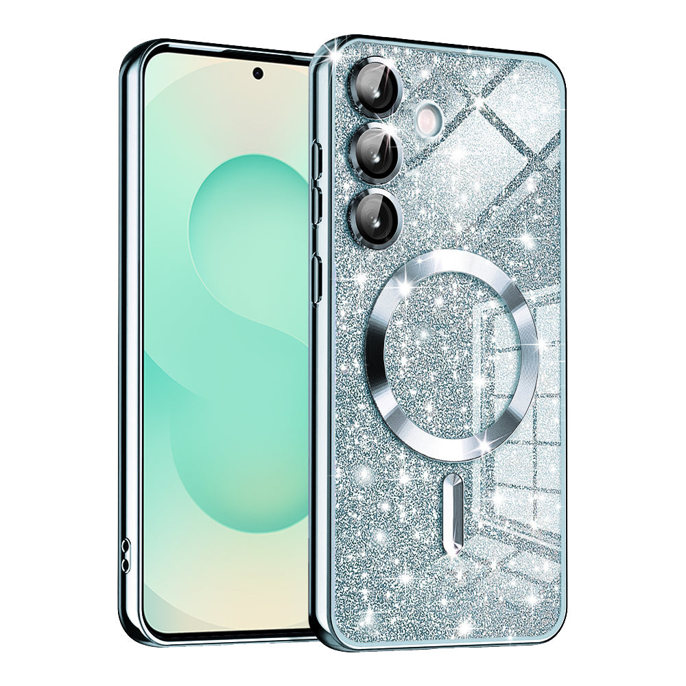 Калъф MagSafe за Samsung Galaxy S25+ S936, Techsuit, Luxury Glitter, Bleu