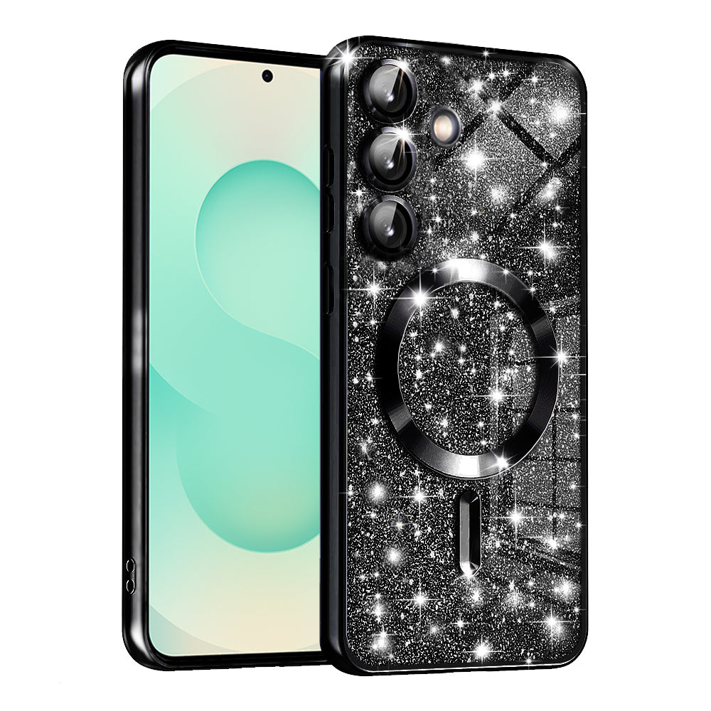 Калъф MagSafe за Samsung Galaxy S25+ S936, Techsuit, Luxury Glitter, Черен