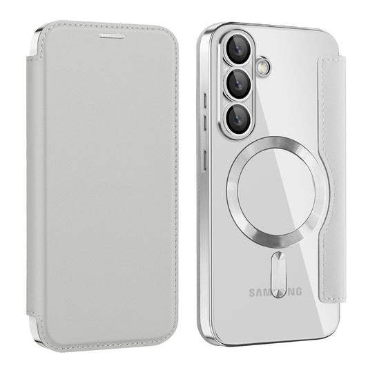 Калъф MagSafe за Samsung Galaxy S25+ S936, Techsuit, SmartMag Book, Сив