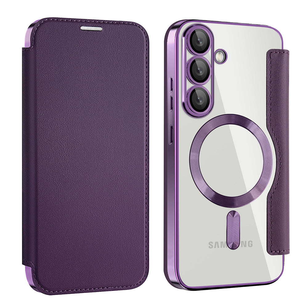 Калъф MagSafe за Samsung Galaxy S25+ S936, Techsuit, SmartMag Book, Лилав