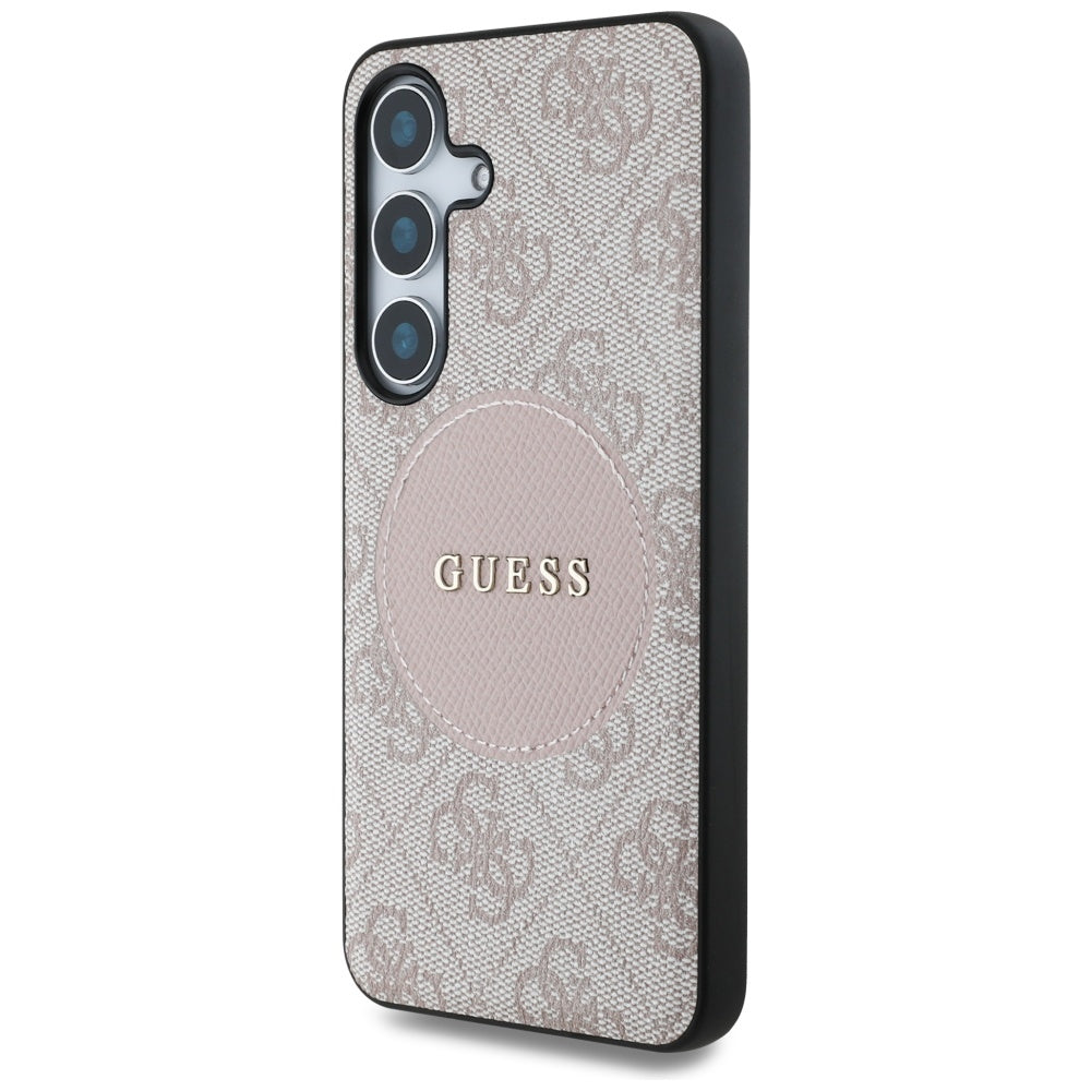 Калъф MagSafe за Samsung Galaxy S25 S931, Guess, 4G Circle Classic Logo, Розов