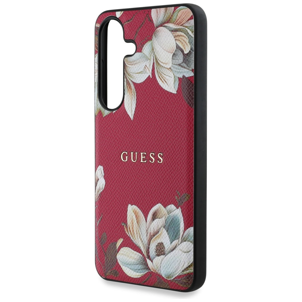 Калъф MagSafe за Samsung Galaxy S25 S931, Guess, Grained Flowers, Фуксия