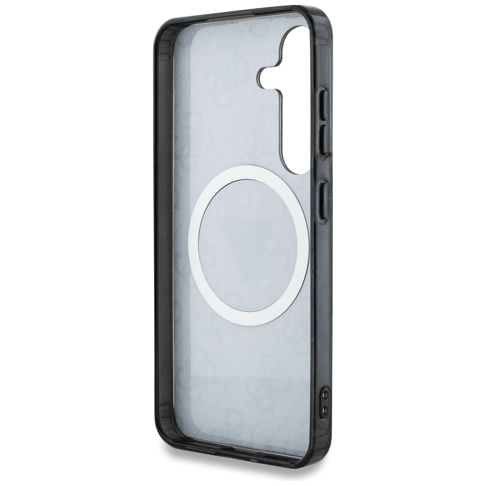 Калъф MagSafe за Samsung Galaxy S25 S931, Guess, IML Glitter 4G Circle Triangle, Черен