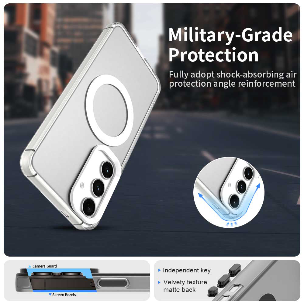 MagSafe калъф за Samsung Galaxy S25 S931 / S24 S921, Techsuit, CandyCase, бял