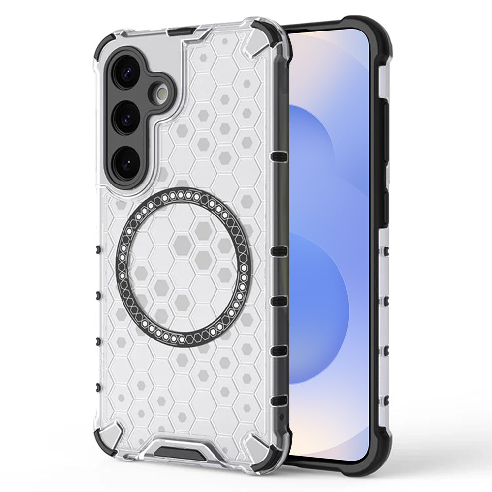 Калъф MagSafe за Samsung Galaxy S25 S931, Techsuit, HoneyComb Shield, Бял