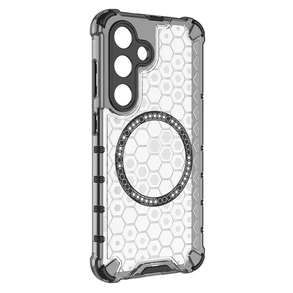 Калъф MagSafe за Samsung Galaxy S25 S931, Techsuit, HoneyComb Shield, Бял