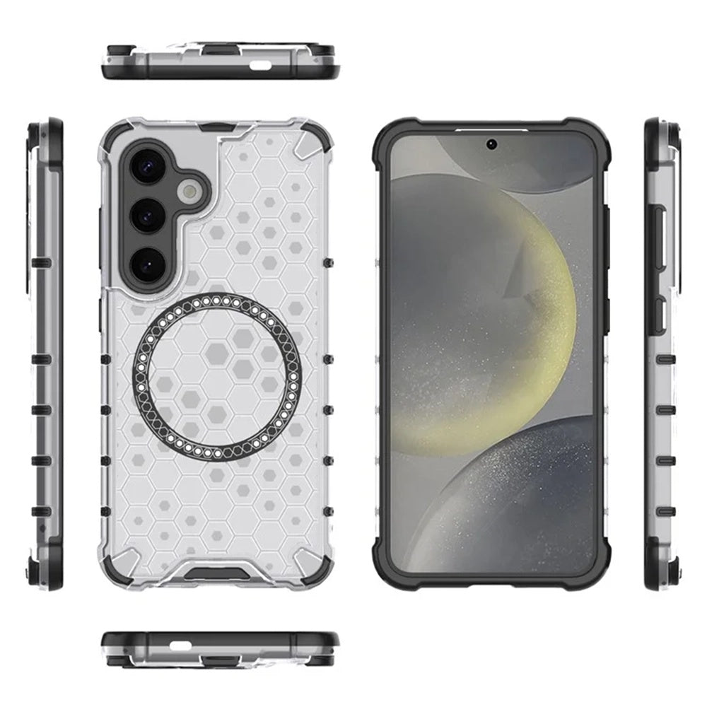 Калъф MagSafe за Samsung Galaxy S25 S931, Techsuit, HoneyComb Shield, Бял