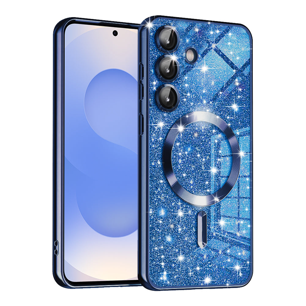 Калъф MagSafe за Samsung Galaxy S25 S931, Techsuit, Luxury Glitter, Тъмносин