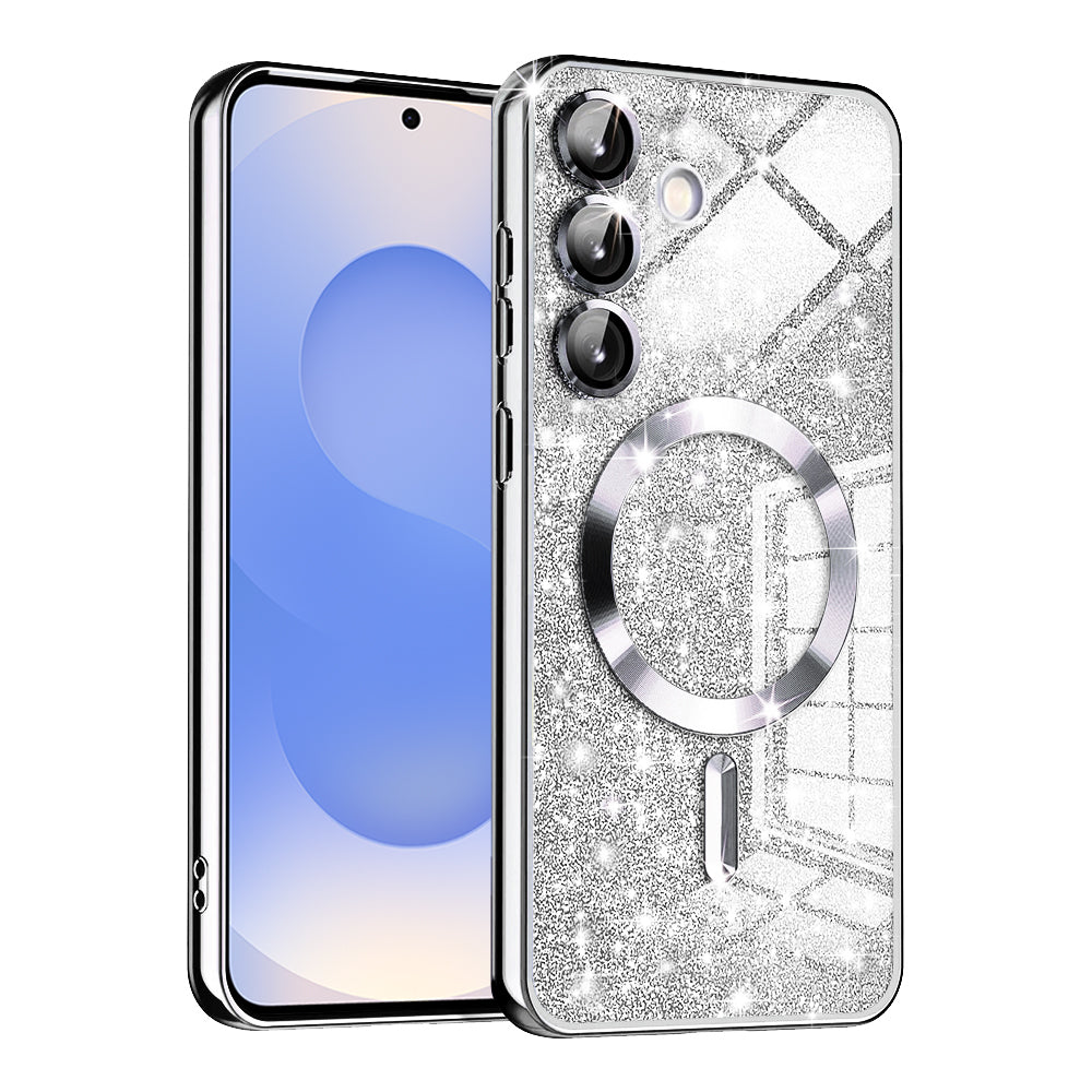Калъф MagSafe за Samsung Galaxy S25 S931, Techsuit, Luxury Glitter, Сребрист