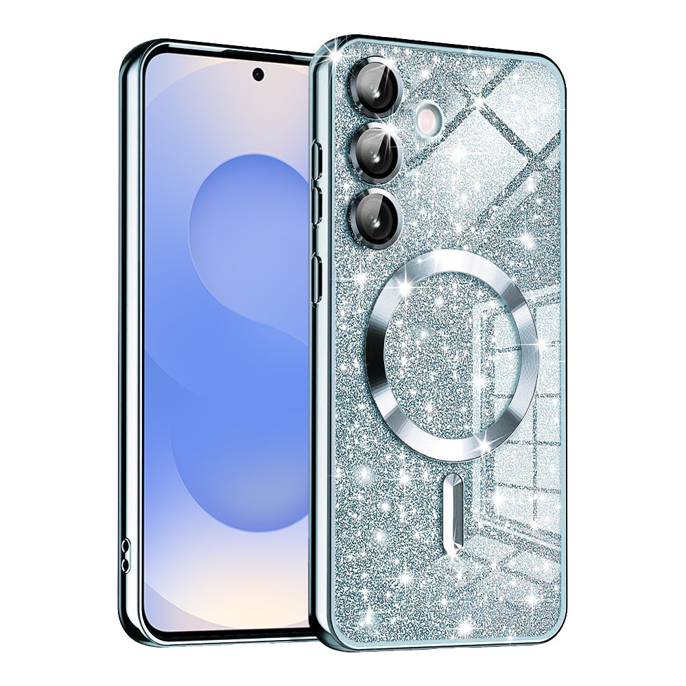 Калъф MagSafe за Samsung Galaxy S25 S931, Techsuit, Luxury Glitter, Bleu