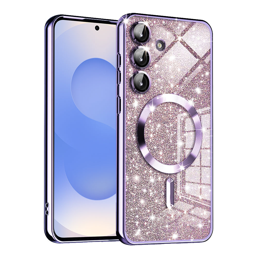 Калъф MagSafe за Samsung Galaxy S25 S931, Techsuit, Luxury Glitter, Светло лилав