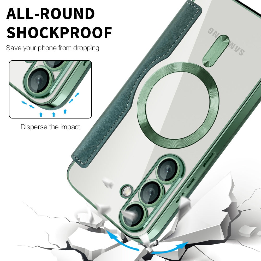 Калъф MagSafe за Samsung Galaxy S25 S931, Techsuit, SmartMag Book, Зелен