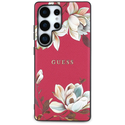 Калъф MagSafe за Samsung Galaxy S25 Ultra S938, Guess, Grained Flowers, Фуксия