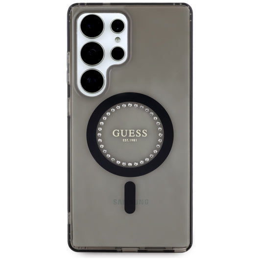 Калъф MagSafe за Samsung Galaxy S25 Ultra S938, Guess, IML Rhinestone, Черен