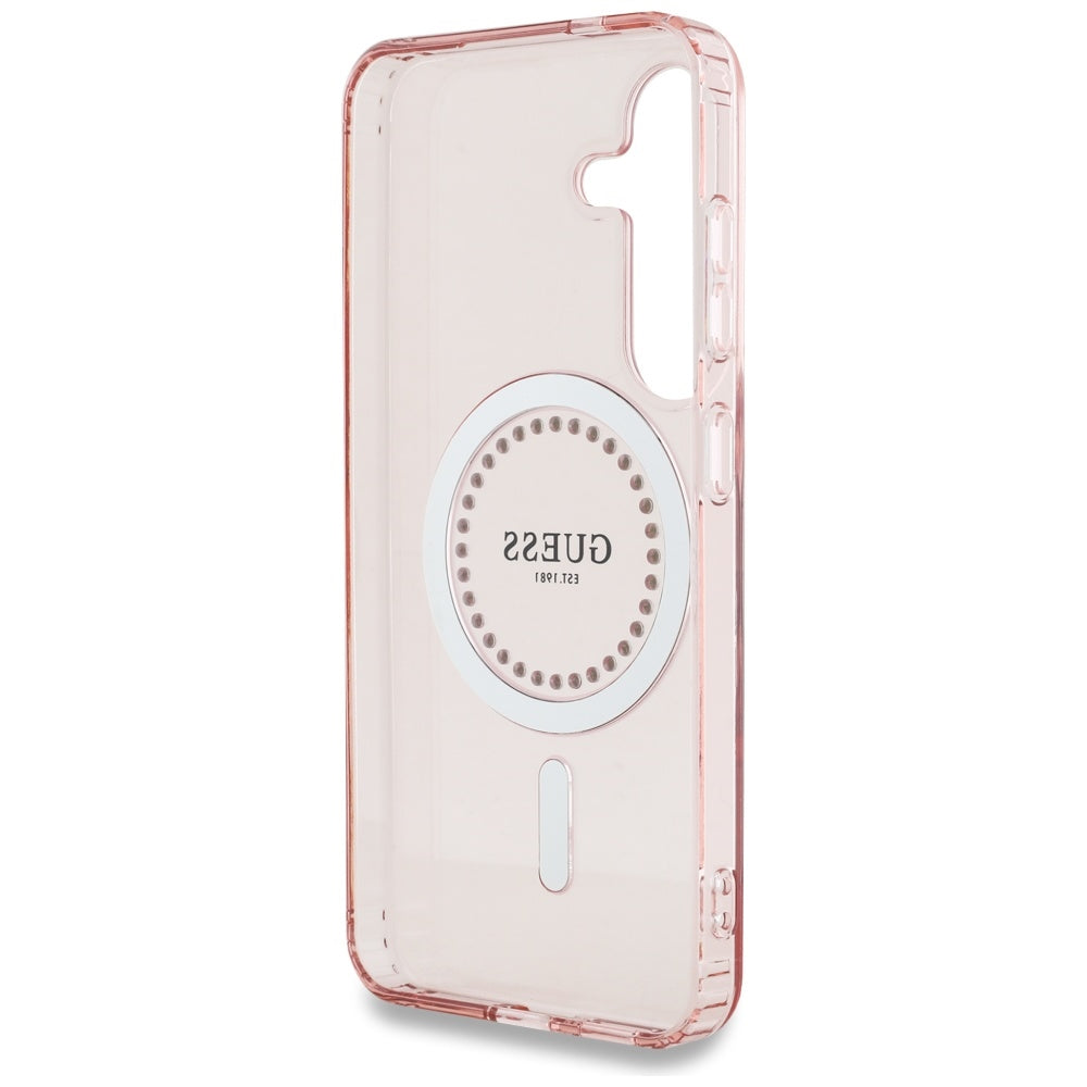 Калъф MagSafe за Samsung Galaxy S25 S931, Guess, IML Rhinestone, Розов