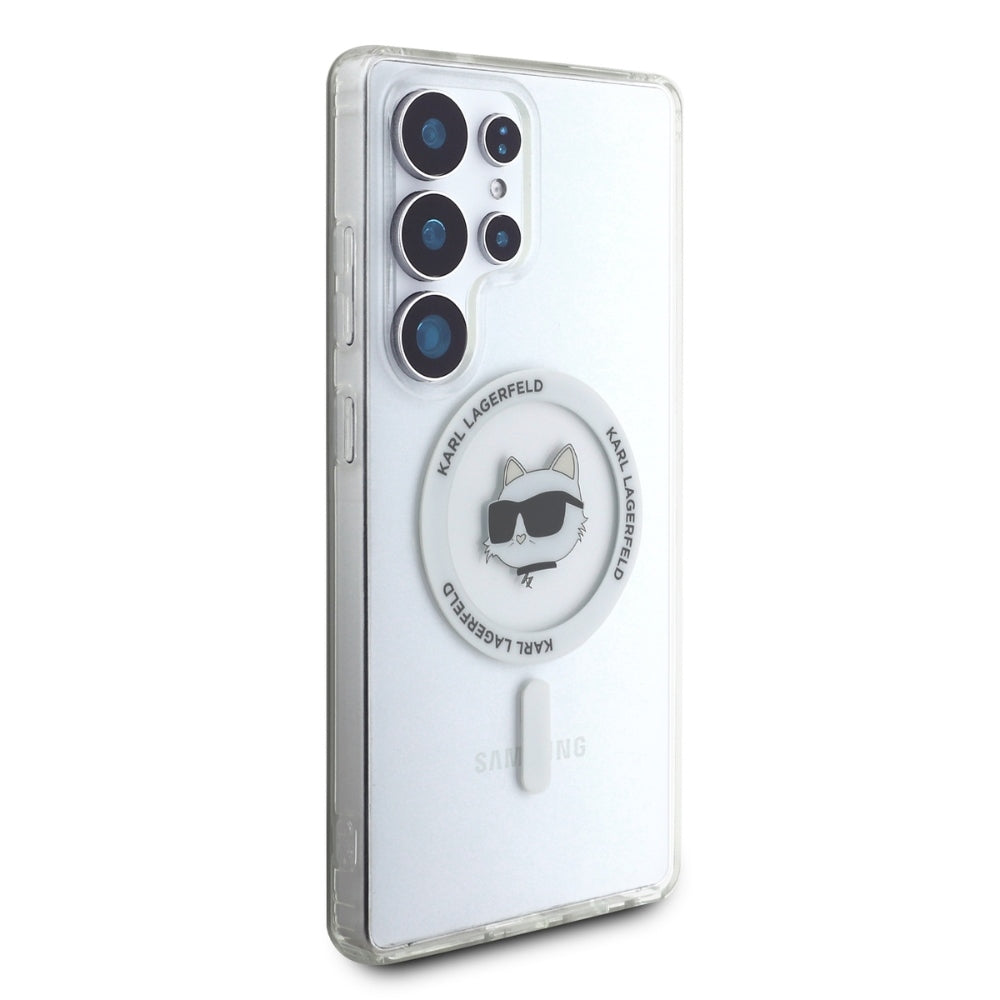 Калъф MagSafe за Samsung Galaxy S25 Ultra S938, Karl Lagerfeld, IML Choupette's Head, Бял