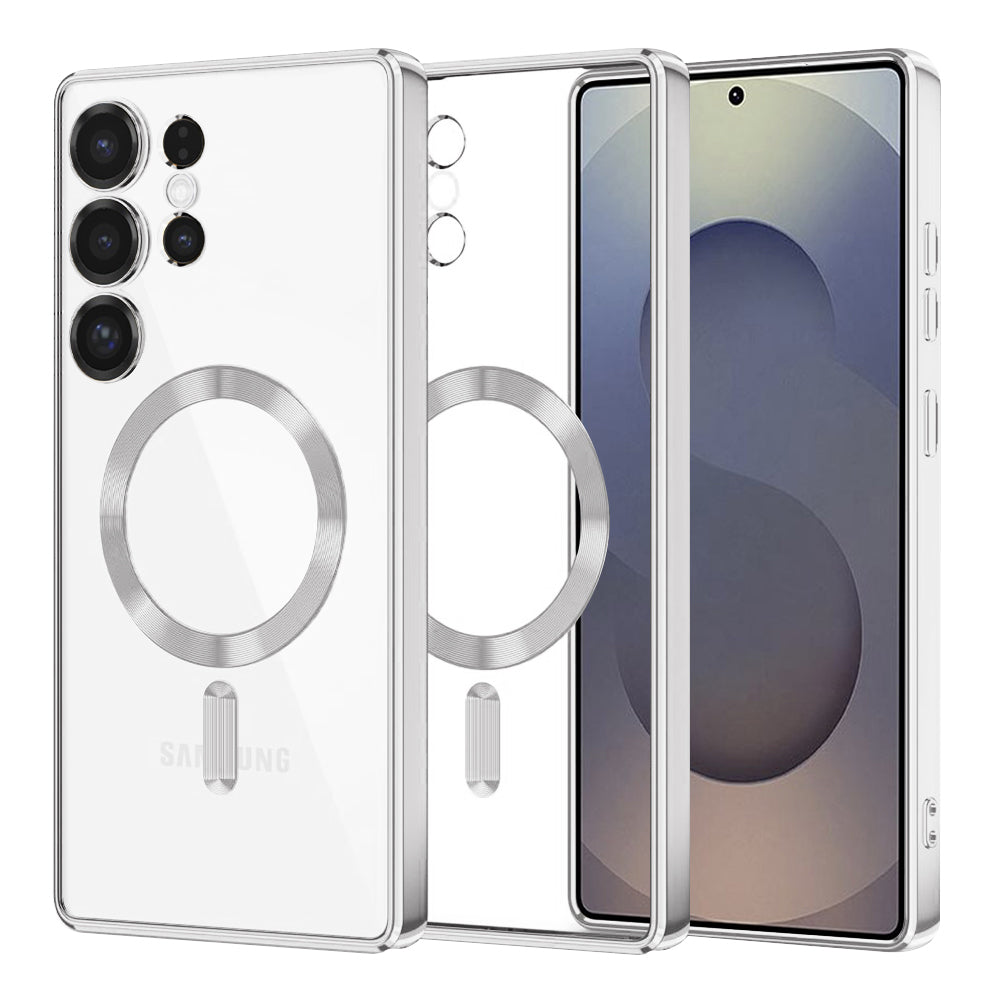 Калъф MagSafe за Samsung Galaxy S25 Ultra S938, Techsuit, Luxury Crystal, Сребрист