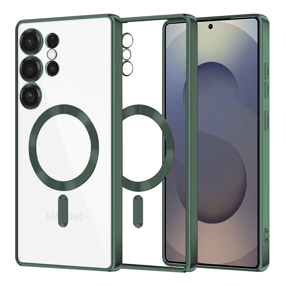 Калъф MagSafe за Samsung Galaxy S25 Ultra S938, Techsuit, Luxury Crystal, Тъмнозелен