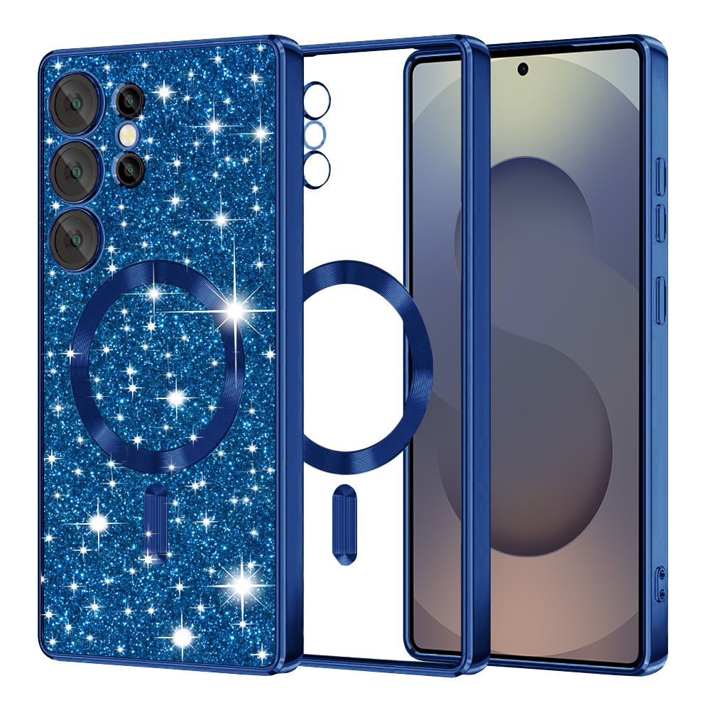 Калъф MagSafe за Samsung Galaxy S25 Ultra S938, Techsuit, Luxury Glitter, Тъмносин