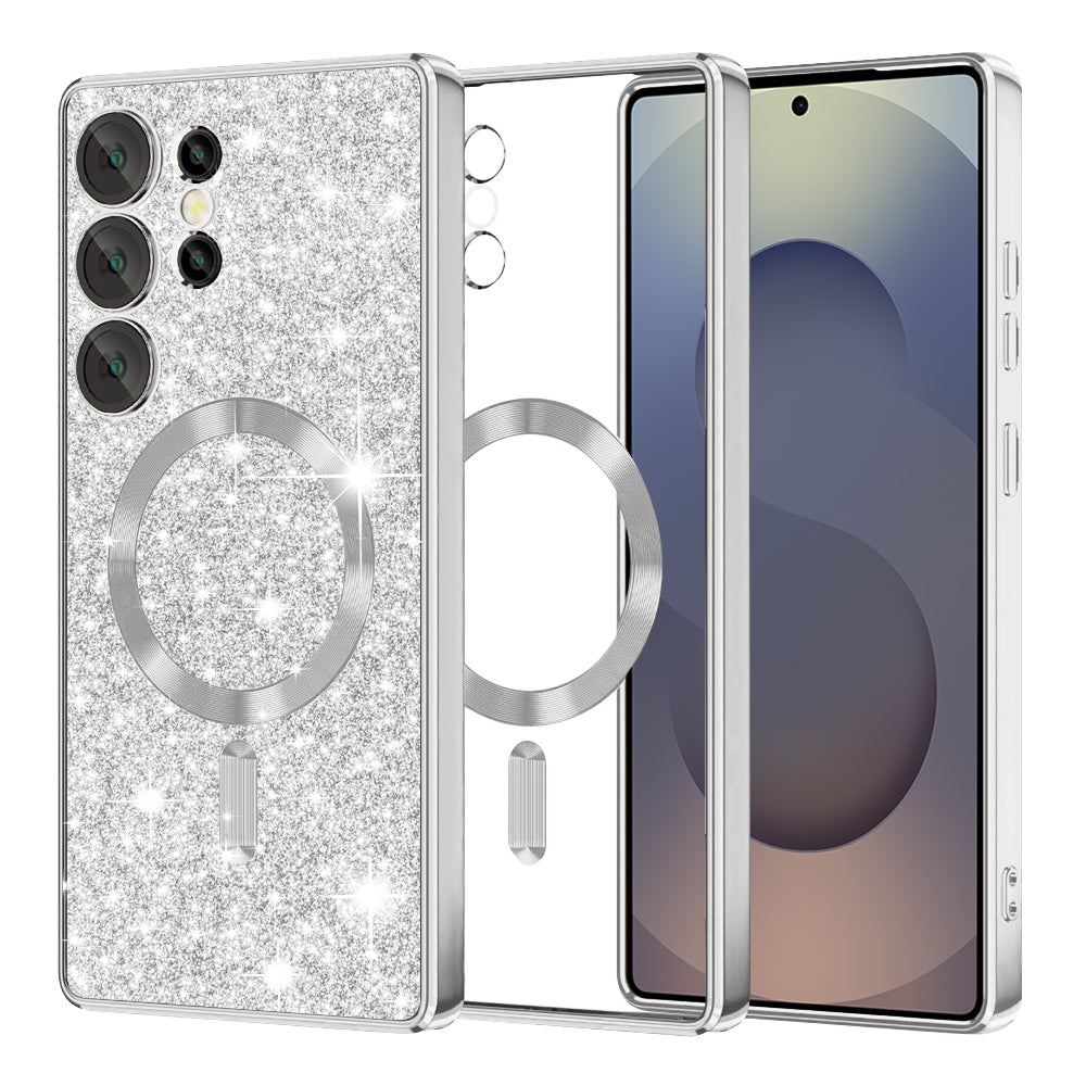 Калъф MagSafe за Samsung Galaxy S25 Ultra S938, Techsuit, Luxury Glitter, Сребрист