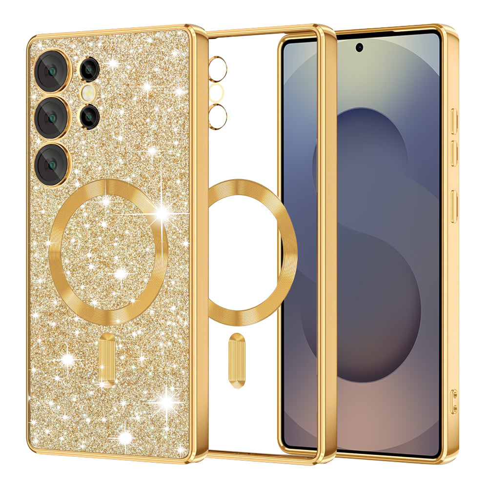 Калъф MagSafe за Samsung Galaxy S25 Ultra S938, Techsuit, Luxury Glitter, Златист