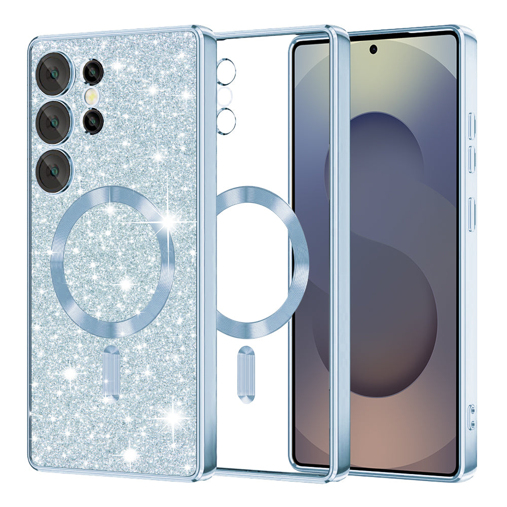 Калъф MagSafe за Samsung Galaxy S25 Ultra S938, Techsuit, Luxury Glitter, Bleu