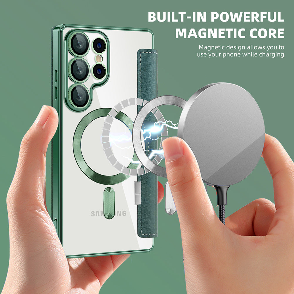 Калъф MagSafe за Samsung Galaxy S25 Ultra S938, Techsuit, SmartMag Book, Зелен