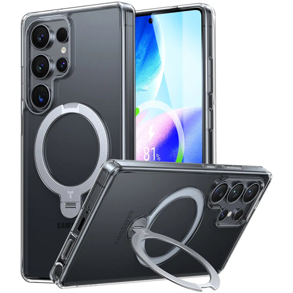 Калъф MagSafe за Samsung Galaxy S25 Ultra S938, Torras, Ostand Spin, Прозрачен