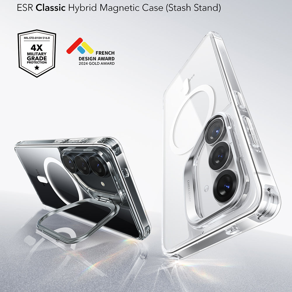 Калъф MagSafe за Samsung Galaxy S26 S942, ESR, Classic Hybrid Kickstand, Прозрачен