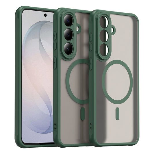 MagSafe Case for Samsung Galaxy S26 FE S741, Techsuit, HaloFrost II, Green