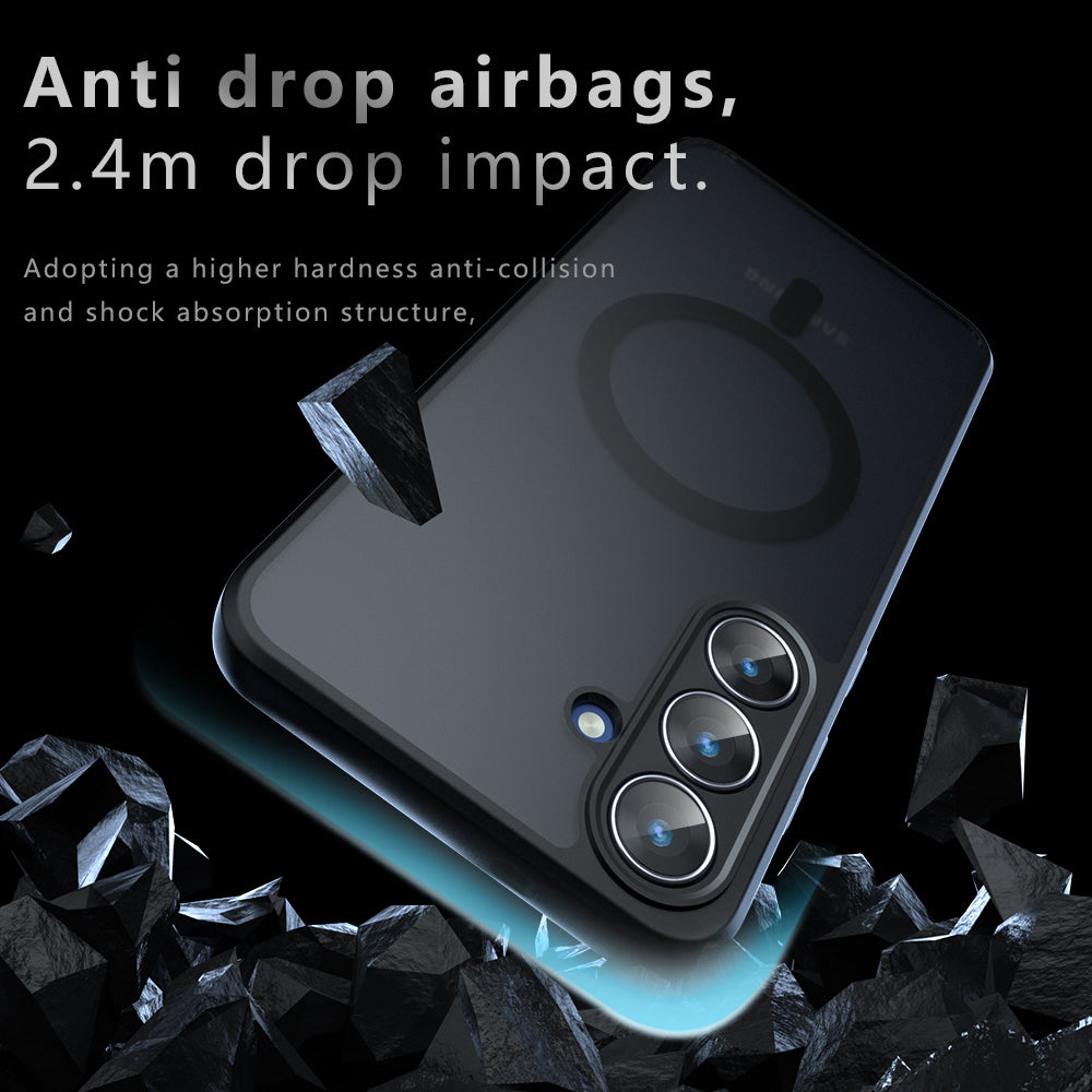 Калъф MagSafe за Samsung Galaxy S26 FE S741, Techsuit, PureFrost, Черен сатен
