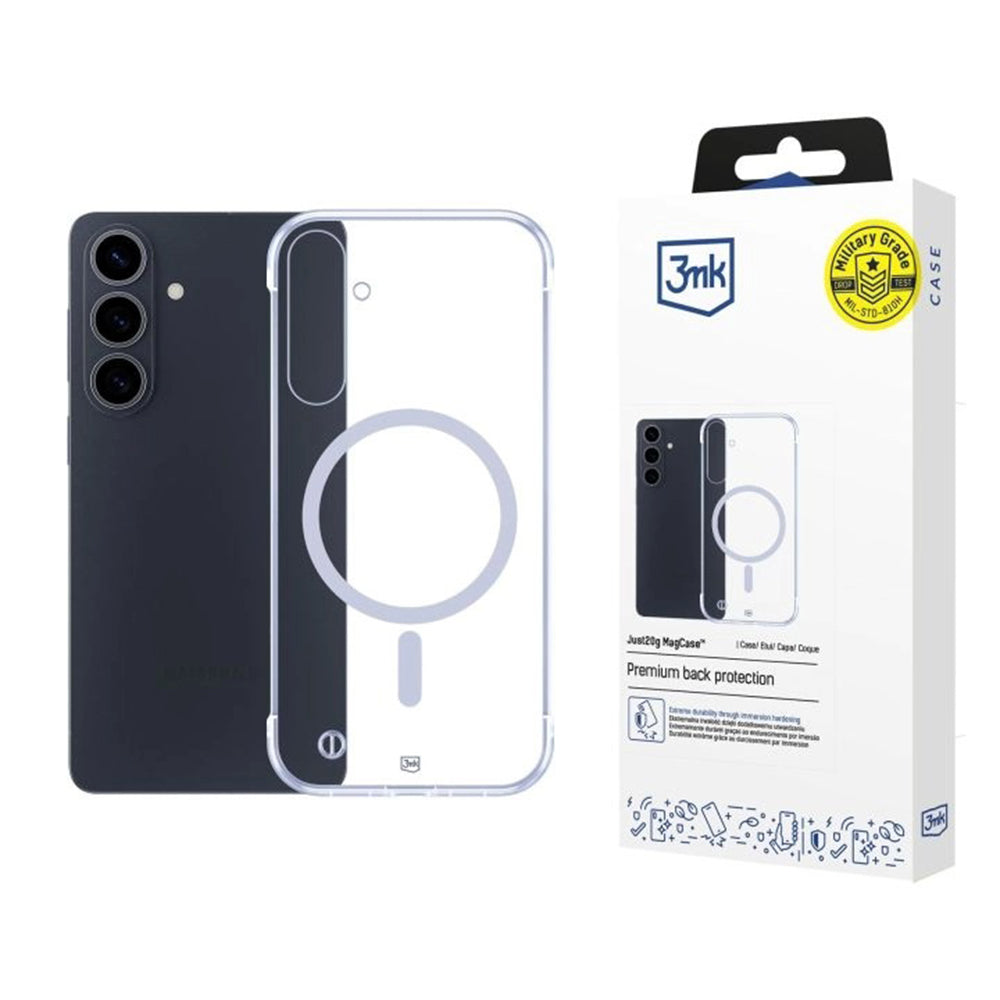 Калъф MagSafe за Samsung Galaxy S26 Plus, 3MK, Just20g, Прозрачен