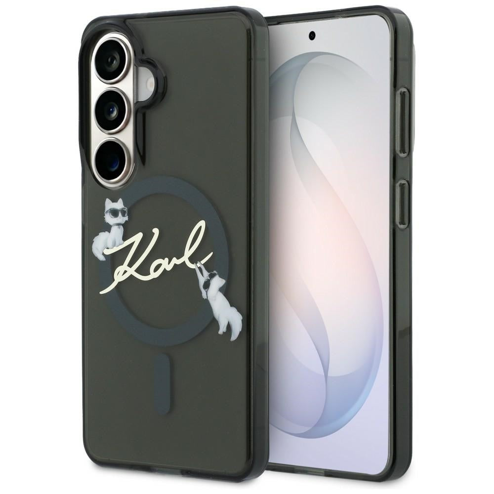 Калъф MagSafe за Samsung Galaxy S26 Plus S947, Karl Lagerfeld, IML Choupette Karl Script Logo, Черен