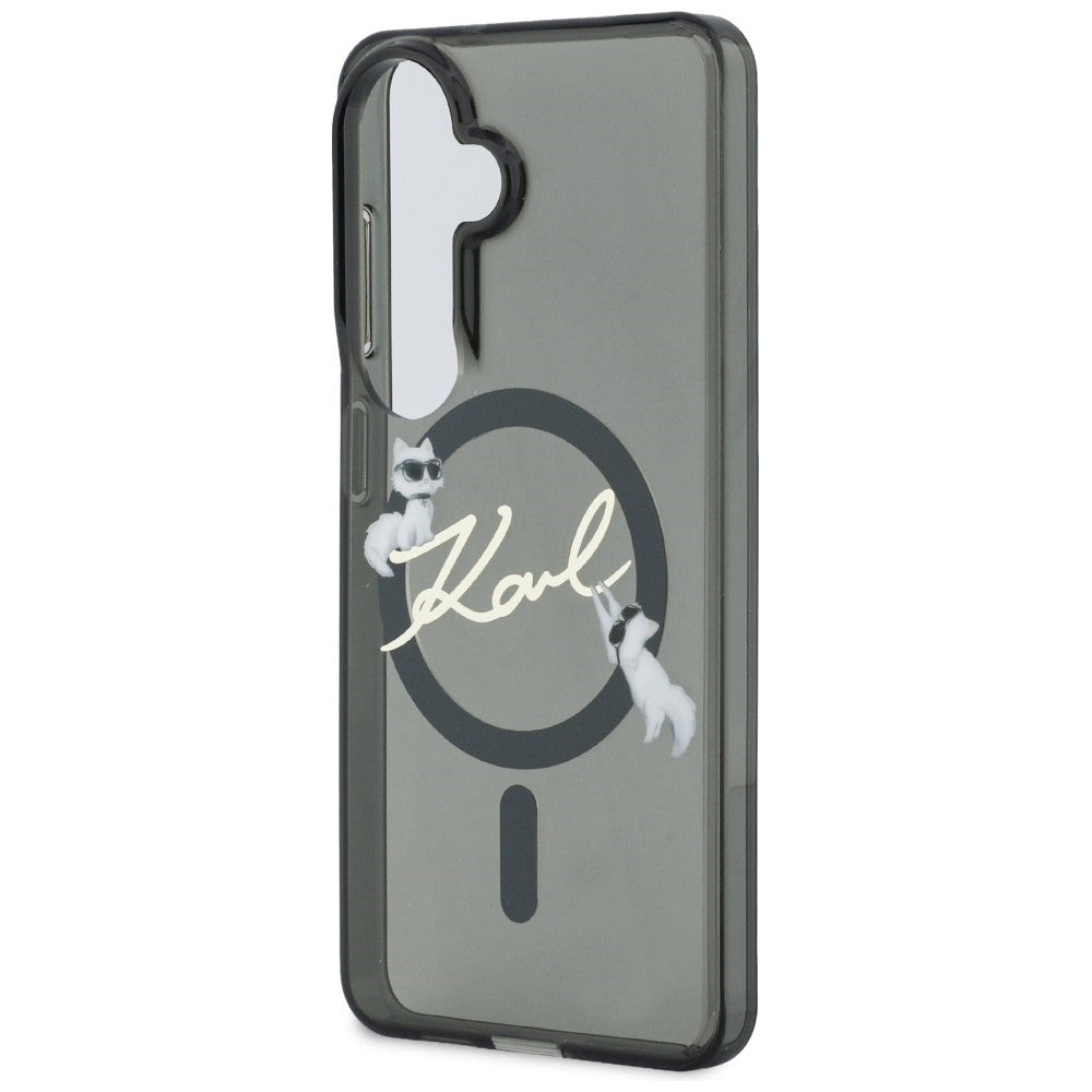 Калъф MagSafe за Samsung Galaxy S26 Plus S947, Karl Lagerfeld, IML Choupette Karl Script Logo, Черен