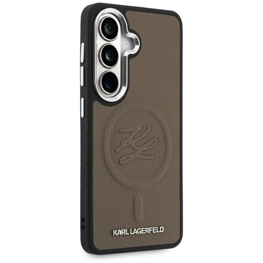 Калъф MagSafe за Samsung Galaxy S26 Plus S947, Karl Lagerfeld, Initial Logo Debossed, Кафяв