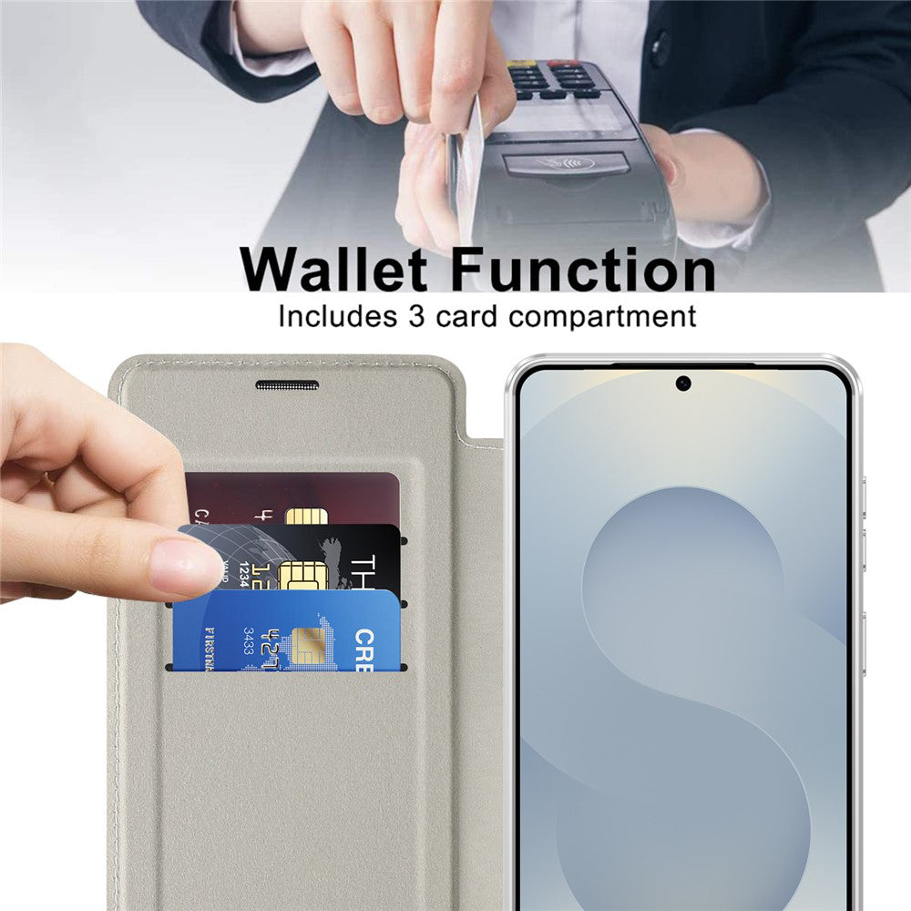Калъф MagSafe за Samsung Galaxy S26 Plus, Techsuit, SmartMag Book, Сив