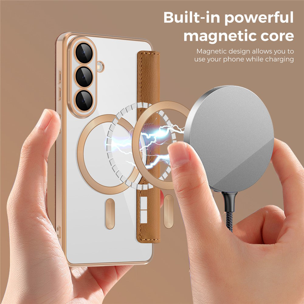 Калъф MagSafe за Samsung Galaxy S26 Plus, Techsuit, SmartMag Book, Кафяв