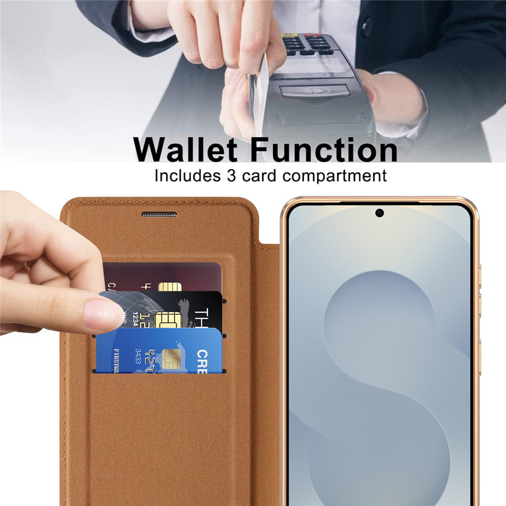 Калъф MagSafe за Samsung Galaxy S26 Plus, Techsuit, SmartMag Book, Кафяв