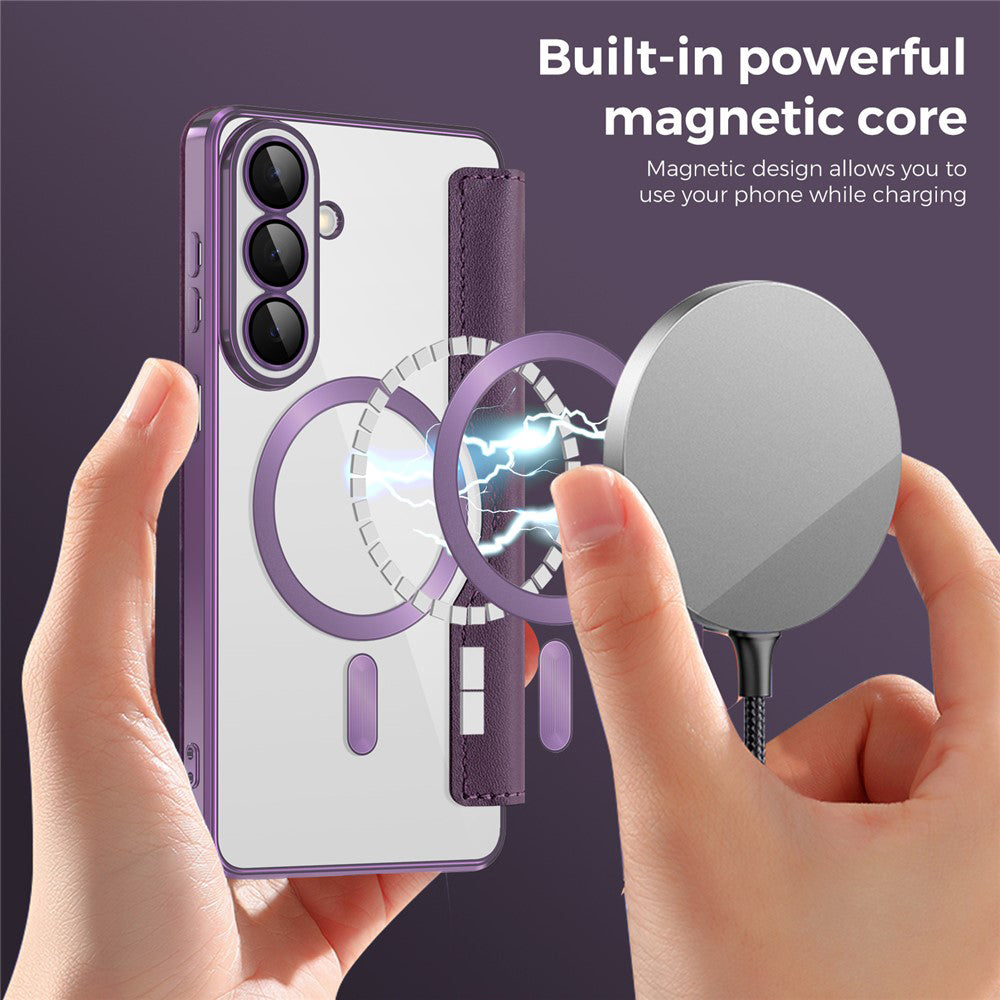 Калъф MagSafe за Samsung Galaxy S26 Plus S947, Techsuit, SmartMag Book, Лилав