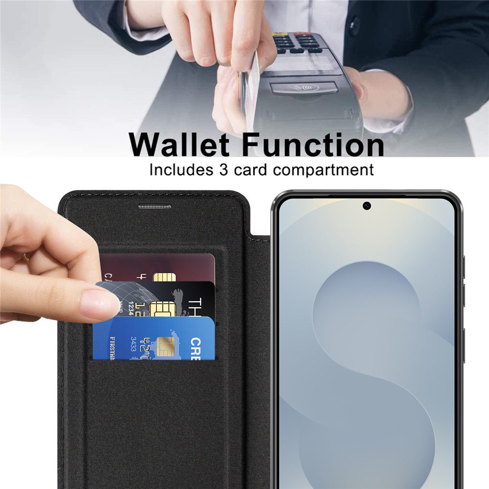 Калъф MagSafe за Samsung Galaxy S26 Plus, Techsuit, SmartMag Book, Черен