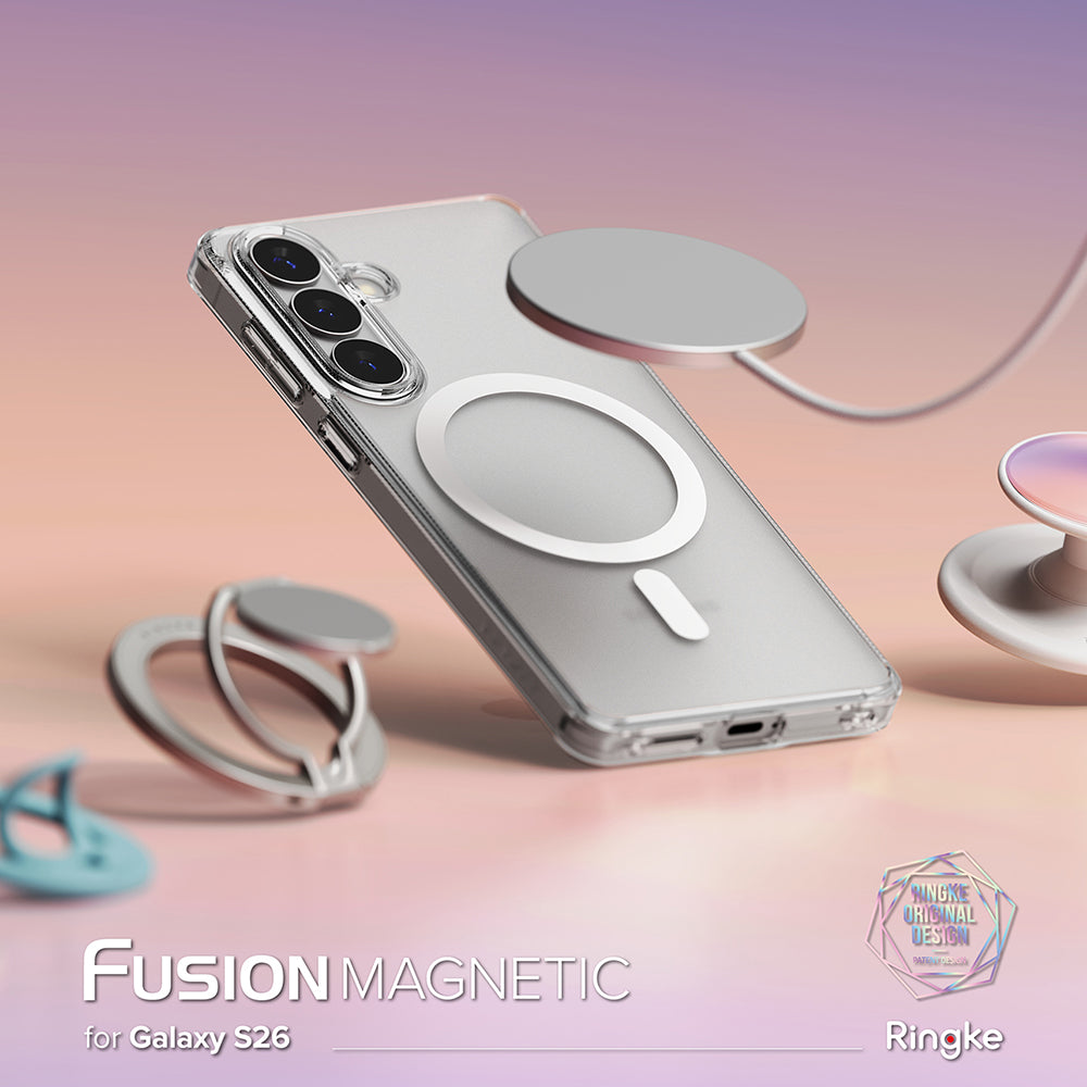 Калъф MagSafe за Samsung Galaxy S26 S942, Ringke, Fusion, Матов Прозрачен